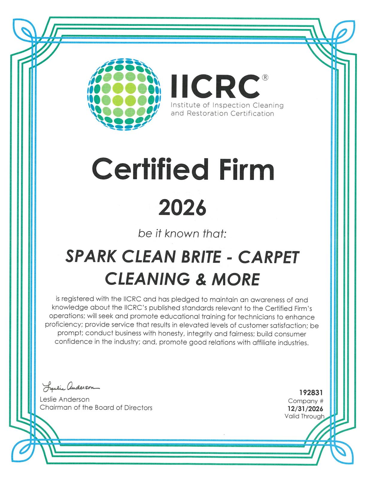 IICRC Cert